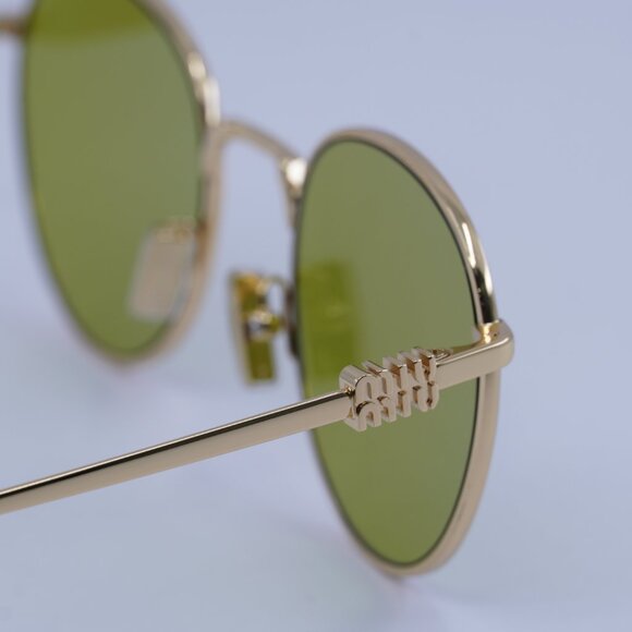 Miu Miu MU55ZS 5AK07O Sunglasses Gold Round Frame main image 10